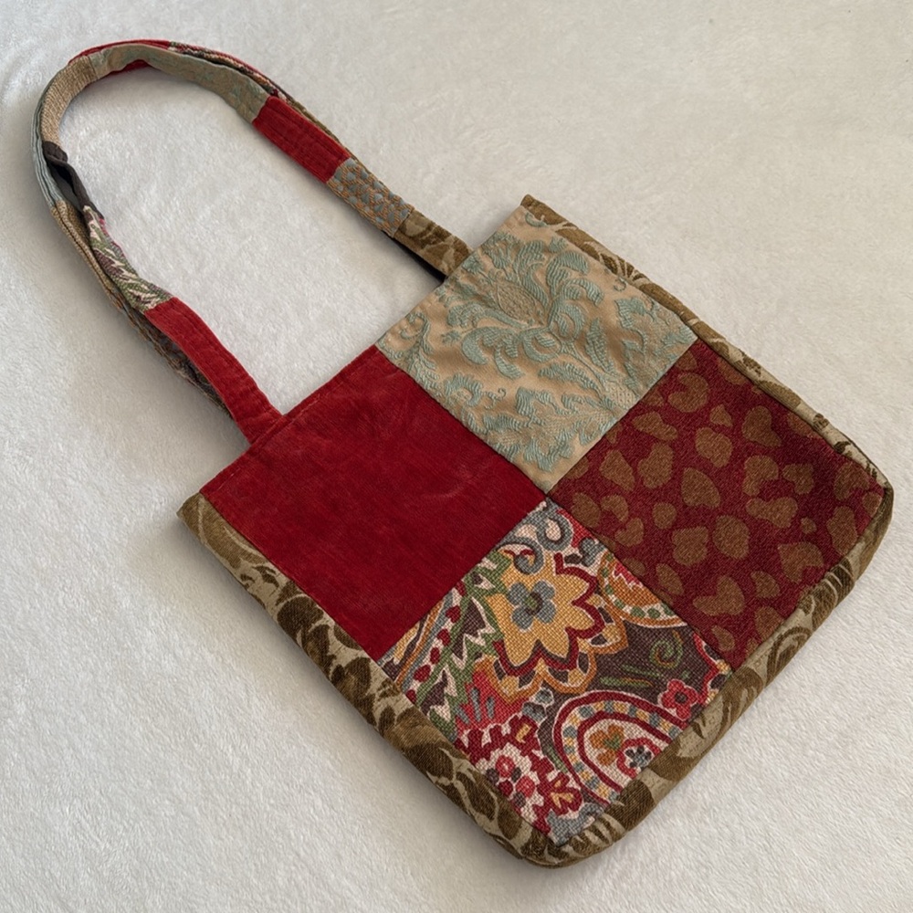 Patchwork Embroidered "A" Quilted Multicolor Boho… - image 3